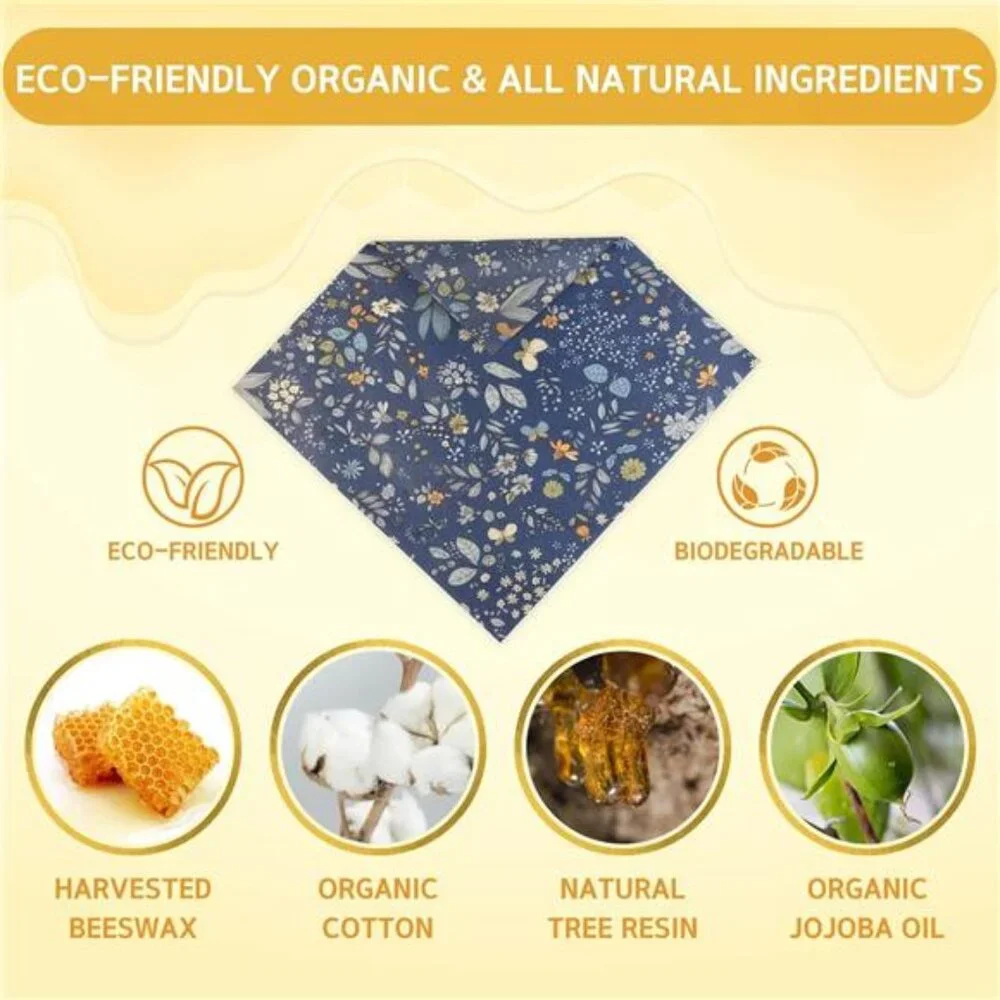 Reusable Beeswax Wrap - 9 Pack Beeswax Wraps for Food, Eco-Friendly Beeswax